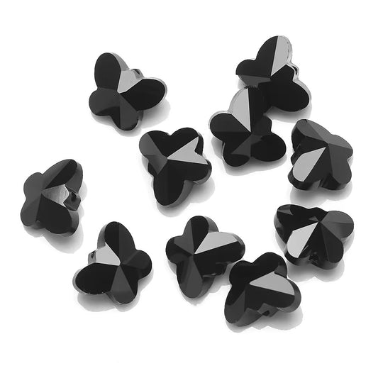 BBB 79 (a) Black Butterfly Faceted Crystal glass beads ( 1 pc )