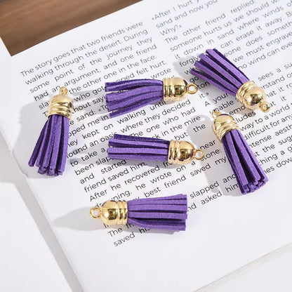 BBB 429 Plush Tassel with gold plated cap For Keychains ( 1 pc ) Premium leather quality