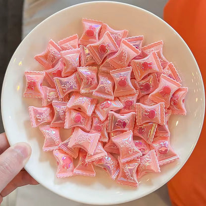 BBB 239 (a) Light Pink Rabbit candy Luminous Shiny Bead ( 1 pc ) UV Plated Acrylic ( 22:17 mm )