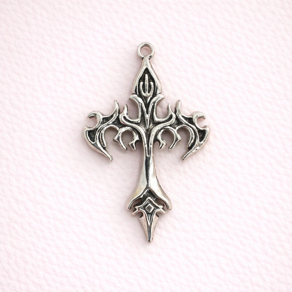 BBB 364 (b) Vintage Cross Gothic charm Alloy Premium ( 1 pc ) Anti Tarnish ( 35:55 mm )