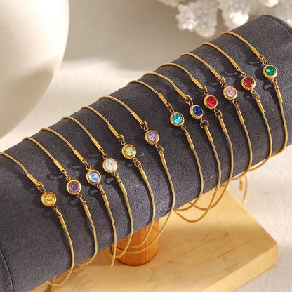 SJ 962 Zircon dainty Bracelet - Premium jewellery- 18k Gold PVD plated stainless steel - Anti tarnish