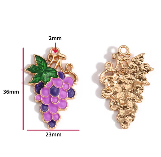 BBB 416 (b) Grape Enamel Charm ( 1 pc ) High Quality Shine