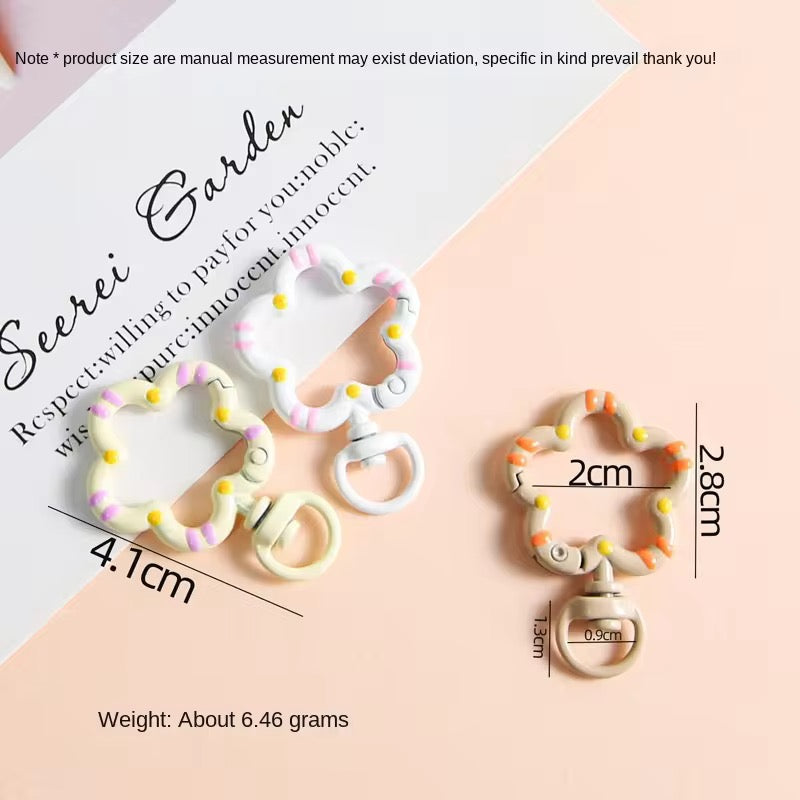 BBB 350 (g) Purple Floral key clasp - Keyring Clasp( 1 pc )