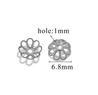 SS 2829 Floral Bead Cap Silver plated stainless steel ( 1 pc ) anti tarnish