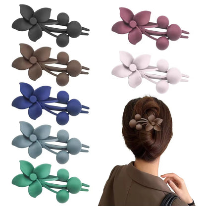HA 02 (b) Muted Green Oversized Floral Shark-Claw Hair Clip ( 1 pc )