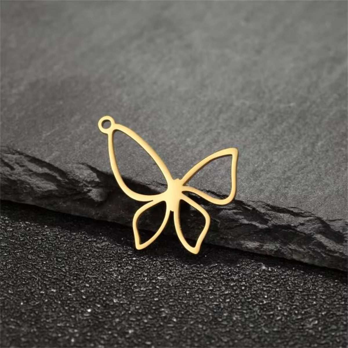 SC13K Butterfly Dainty Charm 18k gold PVD 316 Stainless steel ( 1 pc ) Anti tarnish ( 20*16 mm )