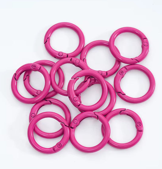 BBB 231 (n) Rose Pink O Ring Keychain Clasp ( 1 pc ) Spring Clasp Key Ring ( 25 mm ) High Quality Alloy