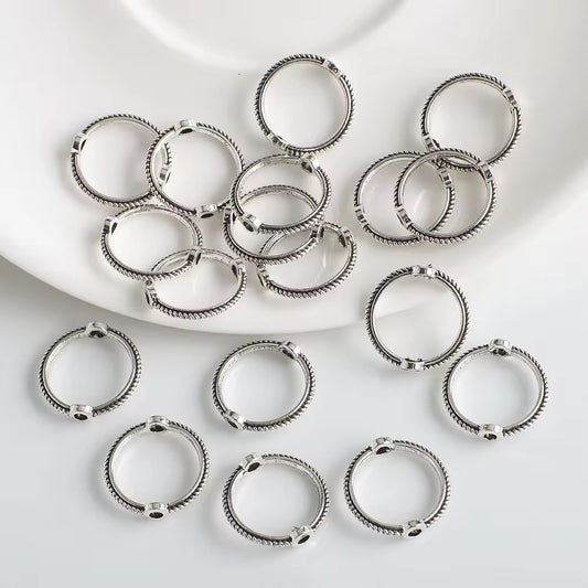 SS 2743 Round silver Metal Spacer Bead ( 1 pc )