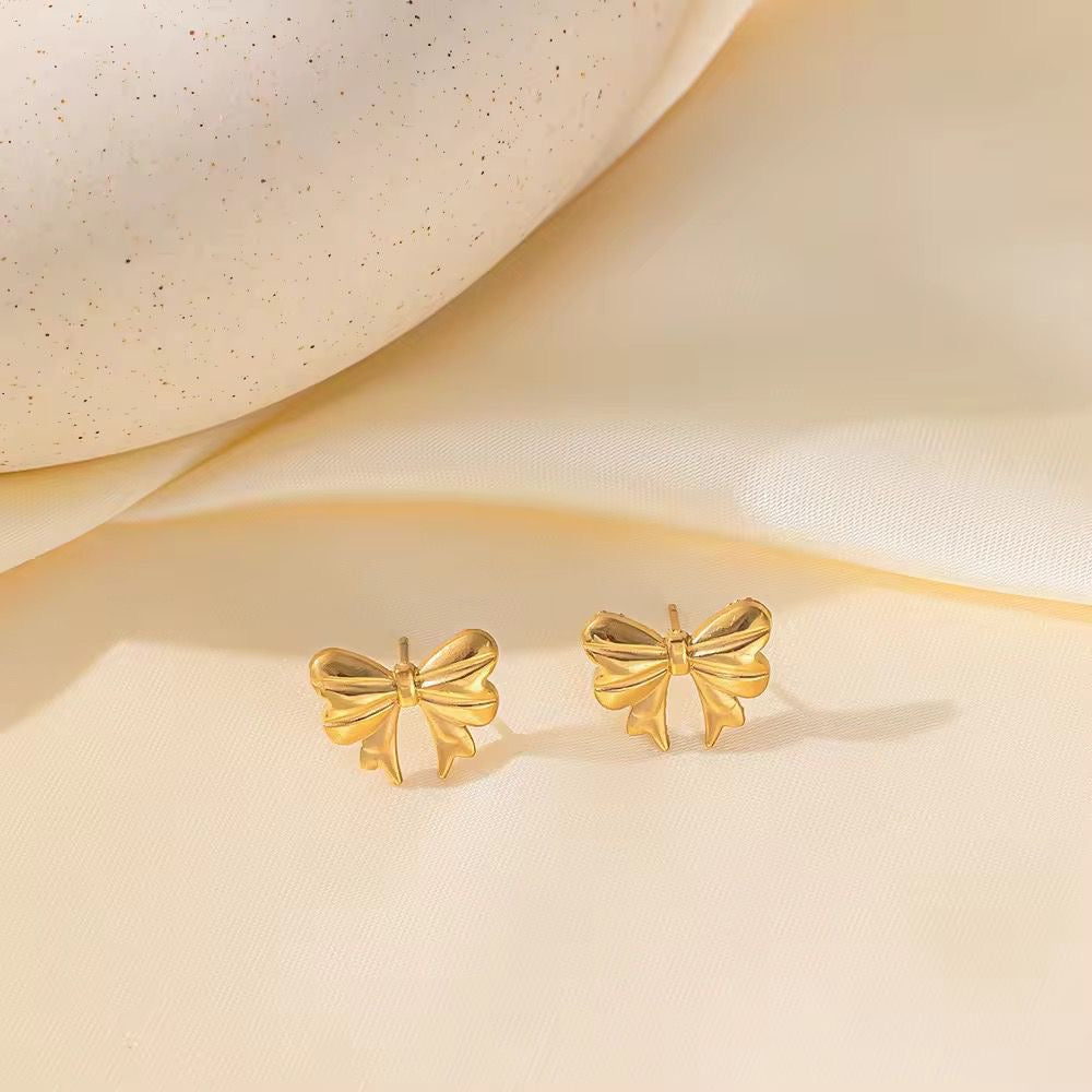 ESJ32C Bow Earrings 18K gold pvd plated