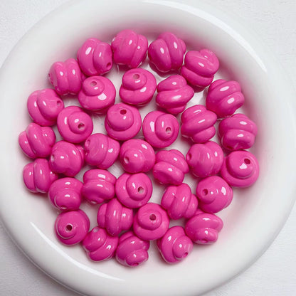 BBB 220 (l) Pink Swirl Bubble 3D Acrylic bead ( 1 pc ) UV Plated ( 16:3.5 mm )