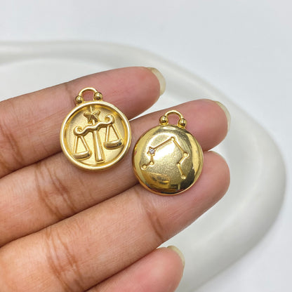 SC02M Libra zodiac sign 316 Stainless steel charm( 1 pc ) Anti tarnish