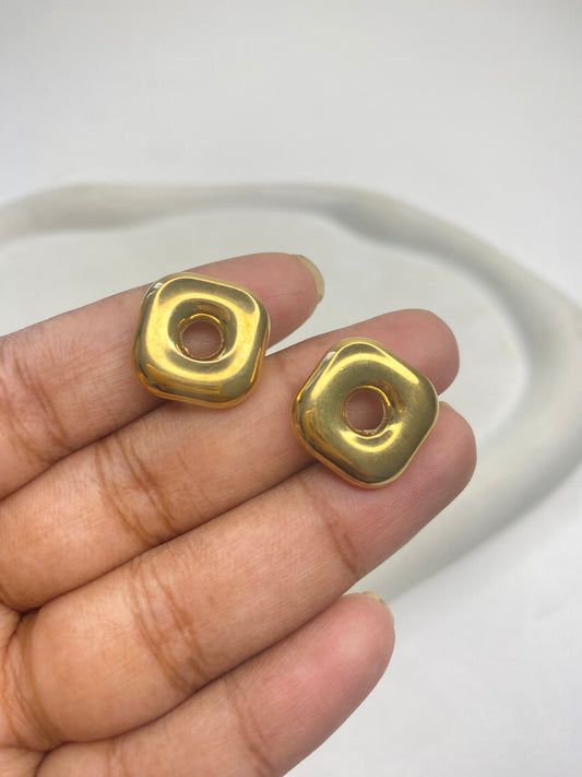 SS 2846 Chunky Balloon Square charm 18K Gold plated stainless steel ( 1 piece ) Anti tarnish ( 16 mm )