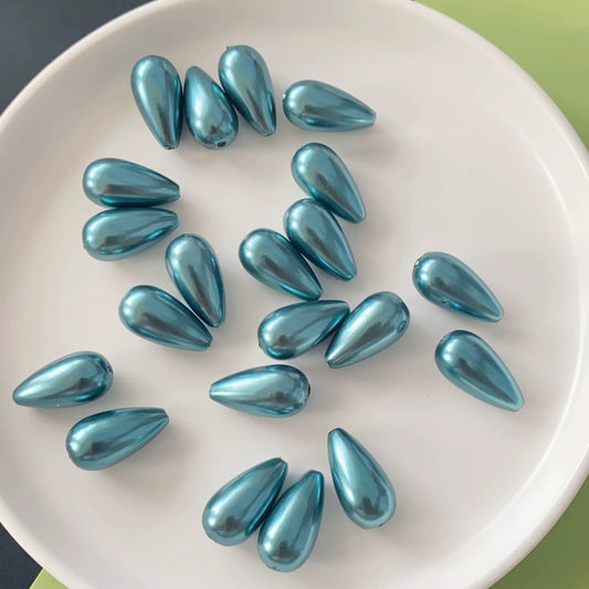 BBB 226 (i) Deep Sea Blue Pearly Waterdrop Acrylic bead ( 1 pc ) UV Plated ( 15:22 mm )