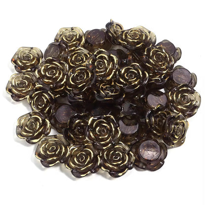 BBB 361 (g) Black Rose Flower Bead ( 1 pc ) UV Plated Acrylic ( 20 mm )