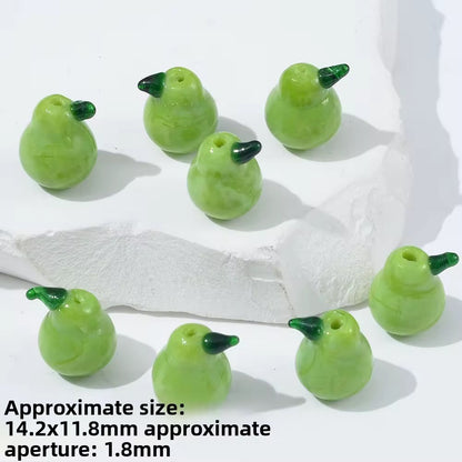 BBB 299 (h) pear Fruit glass bead ( 1 pc ) Lampwork Bead