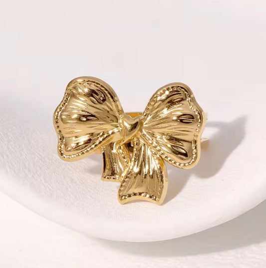 RSJ29E Bow ring - 18K Gold PVD plated