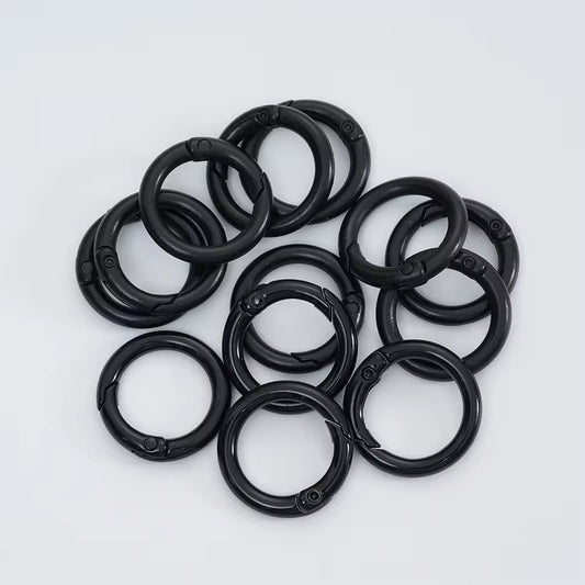 BBB 231 (c) Black O Ring Keychain Clasp ( 1 pc ) Spring Clasp Key Ring ( 25 mm ) High Quality Alloy