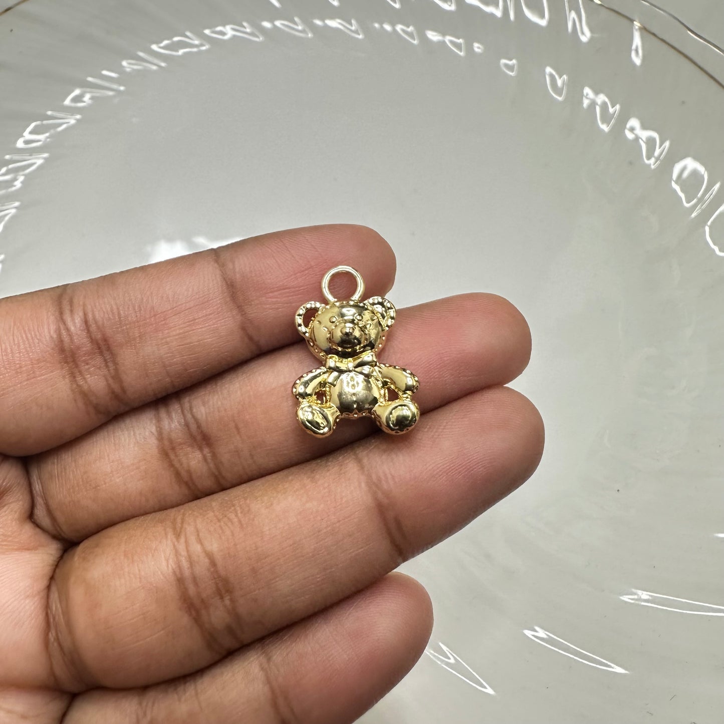 SS 994 Cute bear 14k gold plated charm ( 1 pc ) Tarnish resistant ( 20:14 mm )