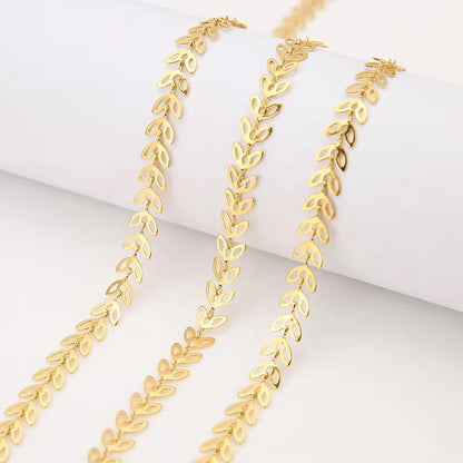 CN 372 Leaf Chain ( 1 Feet ) 18k Gold PVD