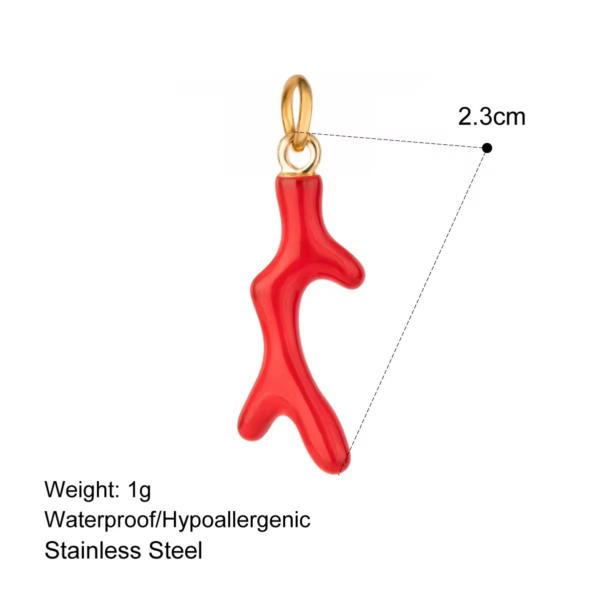 SS 2045 Red branch Stainless steel charm ( 1 pc ) Anti tarnish