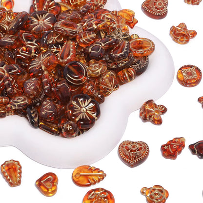BBB 433 Vintage Czech Baroque Czech Acrylic beads ( 10 gram ) UV Gold plating