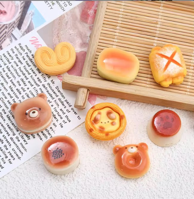 BBB 067 (c) Bread cartoon Kawai themed resin charm ( 1 pc ) with / without Hook