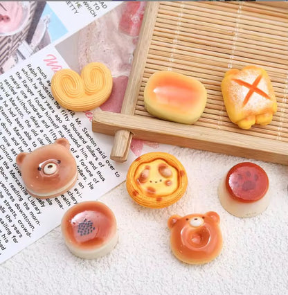 BBB 067 (e) Bread cartoon Kawai themed resin charm ( 1 pc ) with / without Hook