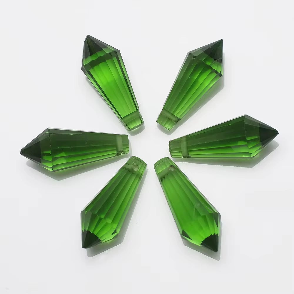 GB33 Pointed Crystal Bead Lampwork Prism glass charm ( 1 pc ) ( 8:20 mm )