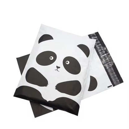Cute Panda Poly Mailer Bag -  Waterproof & Double Sided - Designer Premium Packaging ( 10:13 inch )