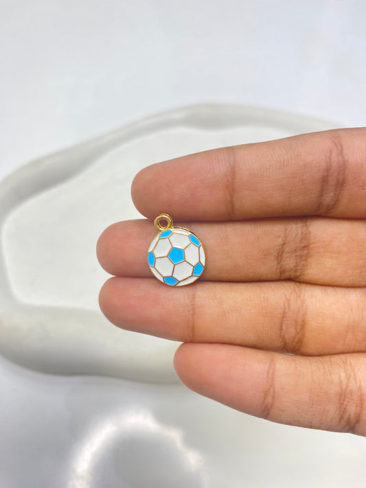 SS 2657 (b) Blue Football Soccer Enamel Charm ( 1 pc ) tarnish resistant