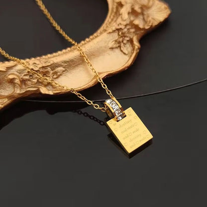 SJ 739 Destiny Letter Zircon Dainty Necklace - 18k Gold PVD plated stainless steel - Anti tarnish