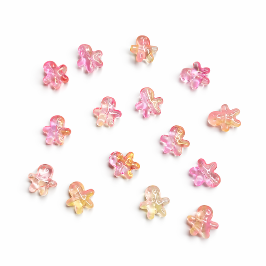 BBB 297 (b) Dual tone pink orange Gummy Bear glass bead ( 1 pc ) Lampwork Bead ( 15 mm )