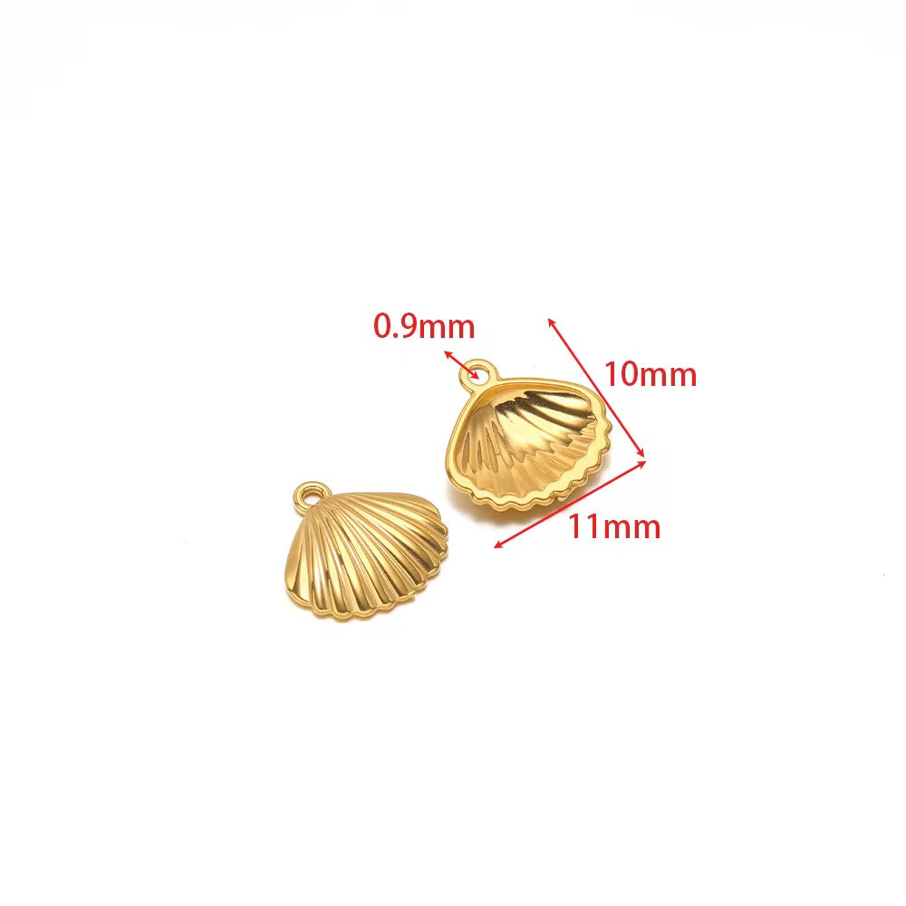 SS 2984 Shell Charm Tiny Sea Creature 18K Gold PVD plated stainless steel ( 1 piece ) Anti tarnish ( 10:16.5 mm )
