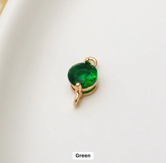 CZ 1365 green gold plated crystal connector- per piece - anti tarnish