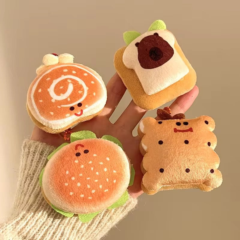PK 13 Cute Kawaii Capybara Toast 3D Plush Toy Bead Keychain ( 1 pc ) Premium Quality ( 12:11 cm )