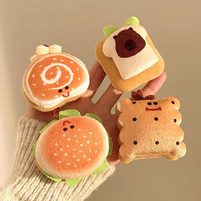 PK 13 Cute Kawaii Capybara Toast 3D Plush Toy Bead Keychain ( 1 pc ) Premium Quality ( 12:11 cm )