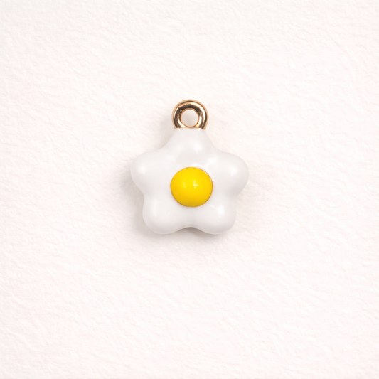SS 3131 Floral Enamel Charm - 14k Gold plated ( 1 pc ) Premium Collectible | Anti tarnish