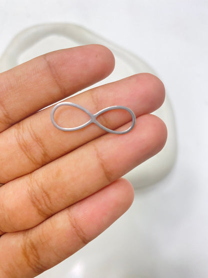 SS 2563 Infinity Bezel silver charm steel plated stainless steel ( 1 piece ) Anti tarnish