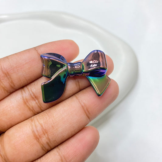 BBB 124 (A) Bow uv plated shiny irrediscent Acrylic bead (1PC)