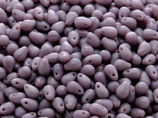 BBB 107 (D)  Czech pressed Glass Teardrop Beads Opaque Amethyst - (1PC)