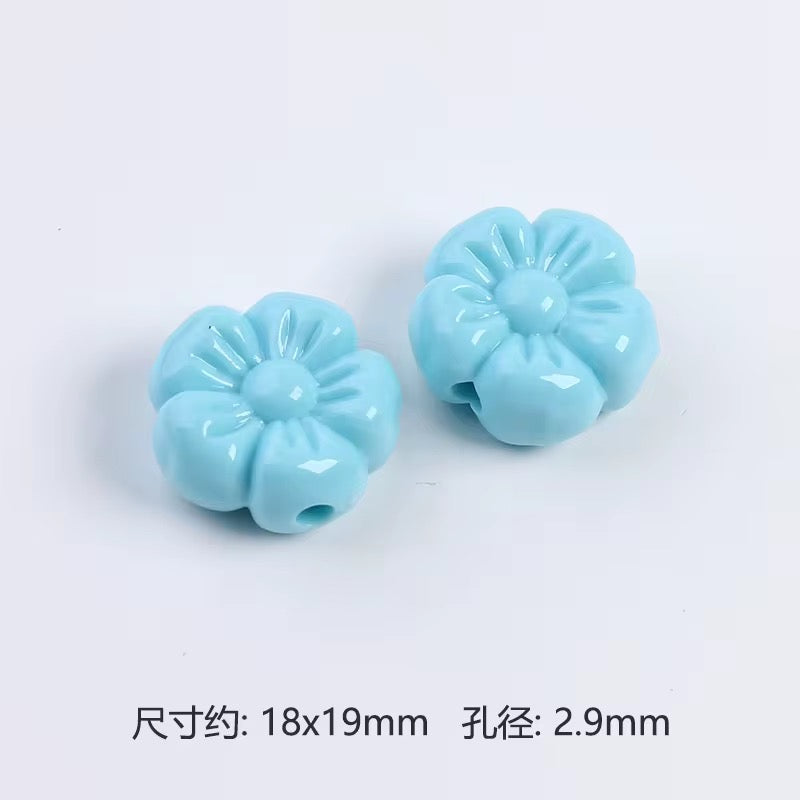 BBB 264 (c) Light Blue Cherry Shiny Big Bead ( 1 pc ) Solid Acrylic ( 18:19 mm )