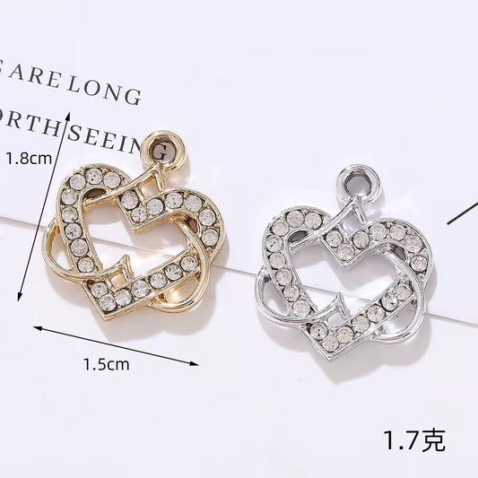 SS 2953 Heart Alloy Premium charm ( 1 pc ) Tarnish Resistant