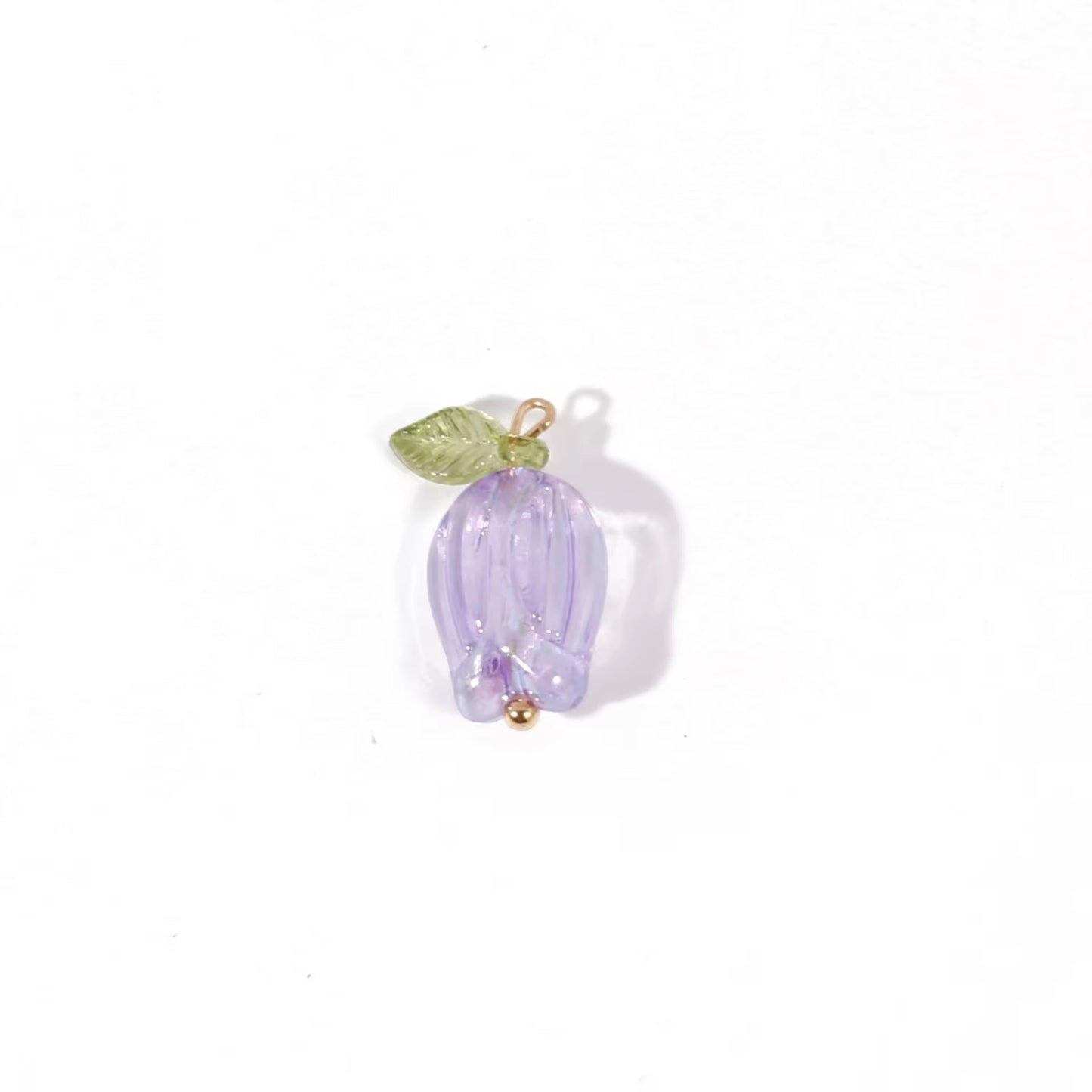 BBB 362 (e) Purple Tulip Flower Bead Set ( 1 pc ) UV Plated Acrylic ( 12:22 mm )