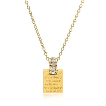 SJ 739 Destiny Letter Zircon Dainty Necklace - 18k Gold PVD plated stainless steel - Anti tarnish