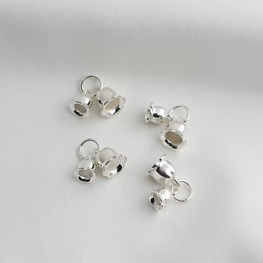 CZ 2158 bell orchid silver plated charm ( 1 pc ) - anti tarnish