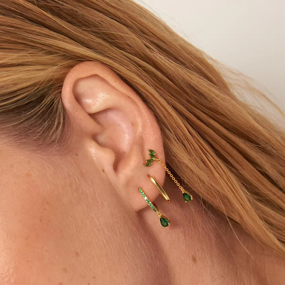 STJ03F 6 piece (pair) Set 18k gold copper plated