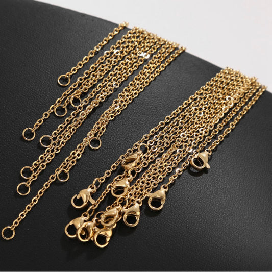 SS 910 - Gold plated stainless steel dainty chain - Anti tarnish- per piece