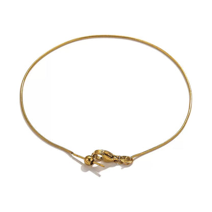 RBS02A Round Snake Chain Bracelet with Adjustable Slider ( 1 pc ) 18k Gold PVD