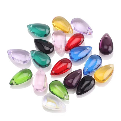 BBB 210 (a) Red Teardrop Smooth Crystal glass bead ( 1 pc ) ( 8:13 mm )
