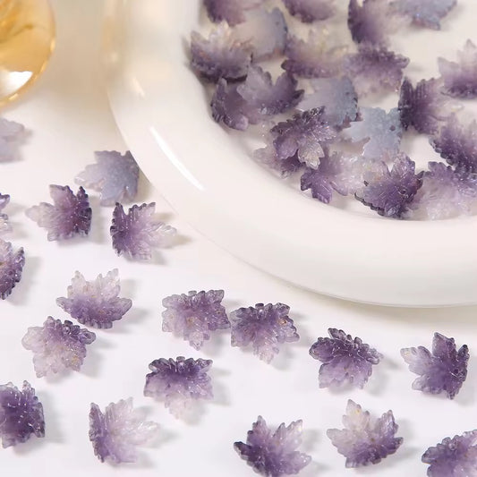 BBB 300 (c) Purple Dual Tone Autumn Leaves glass bead ( 1 pc ) Lampwork Bead ( 16 mm )